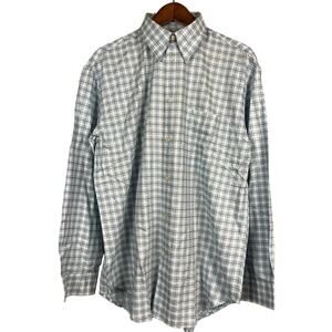 NEW! Latitude Button Up Dress Shirt Long Sleeve Blue White - L